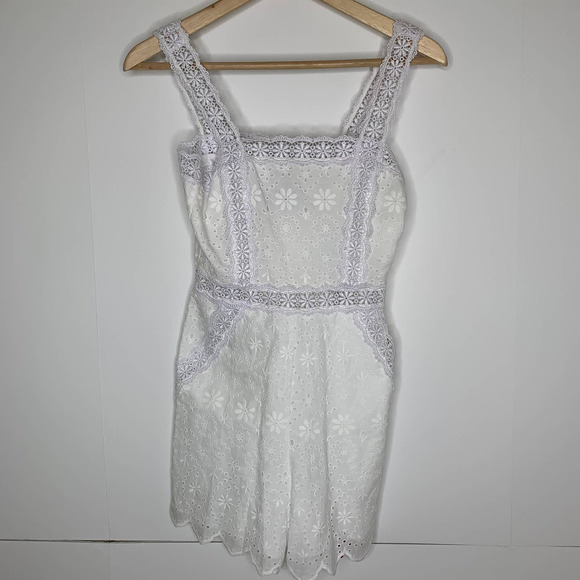 Charo Ruiz Zuma Eyelet Embroidered White Romper Womens XS New - Picture 2 of 16